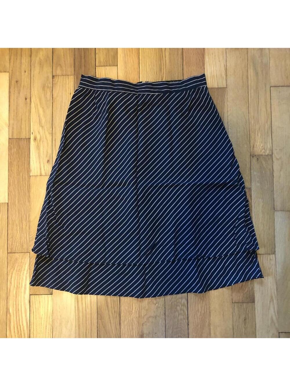Black & Cream Pinstripe Skirt